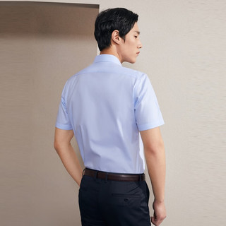 雅戈尔 GSDP10171IFA DP免烫 浅蓝色 41 男士短袖衬衫
