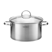 凌丰 汤锅不锈钢锅家用无涂层炖煮锅泡面锅煮粥煲汤锅电磁炉燃气灶通用  24cm 5L