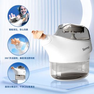 朔茂负压式洗鼻器 双头水流电动抽吸灌洗鼻腔冲洗器鼻塞大人成人