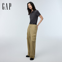 Gap 859563 logo刺绣翻领短袖POLO衫 碳灰色 XS
