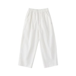 棵初 2026年夏款中大女童白色全棉休闲裤
