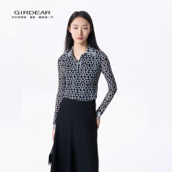 哥弟 中年女士POLO领修身透气衬衫 1300886