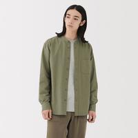 無印良品 MUJI 无印良品 男式 水洗牛津 立领长袖衬衫