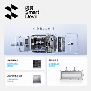  SMARTDEVIL/闪魔 快充 充电器+数据线 【苹果8-17专属】30W氮化镓快充电器