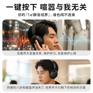 飞利浦 TAH6000 主动降噪 HiFi认证 黑色 头戴式蓝牙耳机