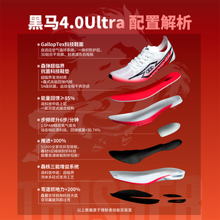 TANSHEZHE 黑马4.0Ultra 碳板跑鞋 白色 41码