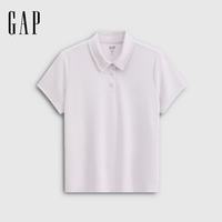 Gap 859563 logo刺绣 浅紫色 L 女士POLO衫