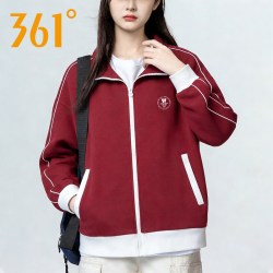 361° 361度针织外套女2026年春季新款立领开襟卫衣女士休闲运动服上