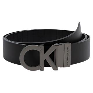Calvin Klein 男士双面金属字母头牛皮革腰带