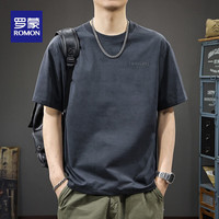 罗蒙 高端短袖t恤男2026夏季新款薄款打底衫男潮牌半袖纯色百搭衣服男