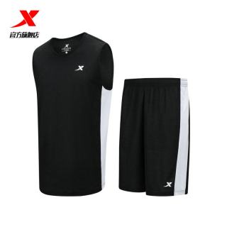特步 篮球服套装 男款 运动训练比赛服