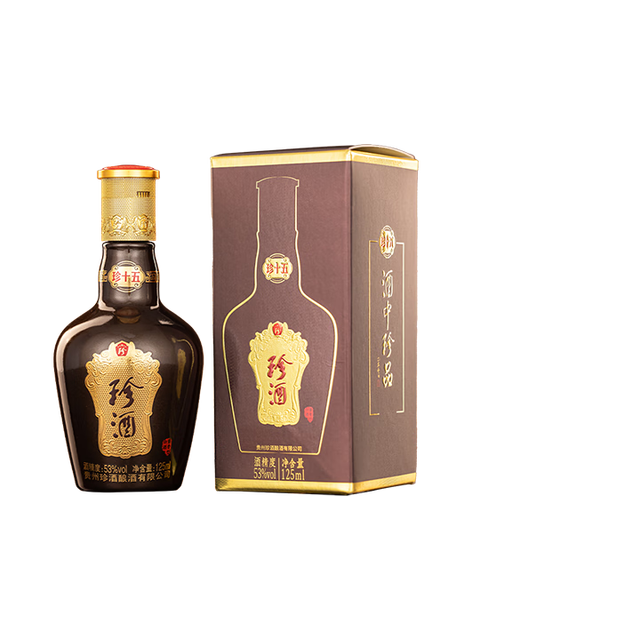 珍酒 珍十五小酒 53度 酱香型白酒 125ml 单瓶装