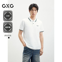 GXG 线条撞色 白色 170/M 男士POLO衫