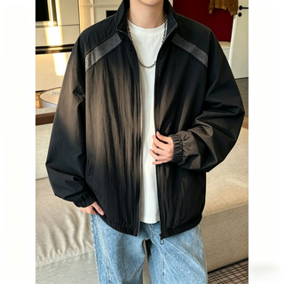 月伊纺 立领冰丝防晒衣 粉色 XL 男士夹克
