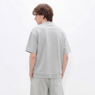 gxgjeans 亨利领立领短袖POLO衫 麻灰色 165/S