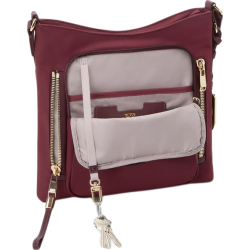 TUMI VOYAGEUR系列 女士斜挎包 红酒色