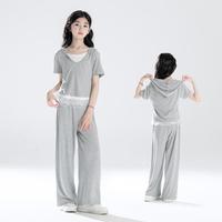 URBANSHOW 女童连帽短袖阔腿长裤两件套