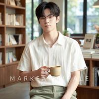 马克华菲 天丝莱赛尔亚麻透气翻领男士POLO衫