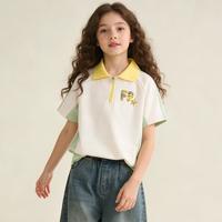 Five Plus 女童短袖T恤夏季2026中大童休闲运动衫女大童POLO衫薄款