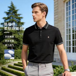 梦特娇 桑蚕丝弹力透气 男士POLO衫