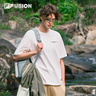 FILA 男子针织短袖衫 云白色 XL