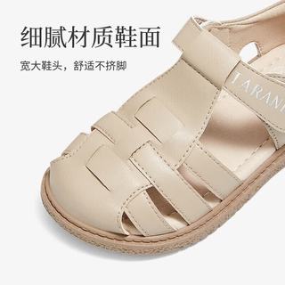泰兰尼斯 女宝宝软底镂空凉鞋 杏色 内长15.0cm