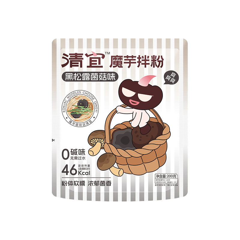 清宜 黑松露菌菇味魔芋面 200g*5袋