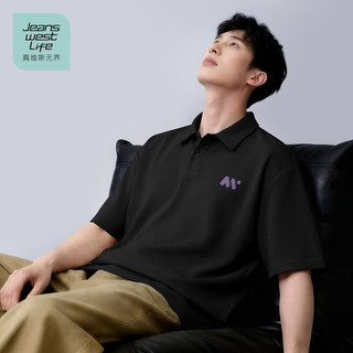 JEANSWEST LIFE 华夫格面料 翻领短袖POLO衫 男