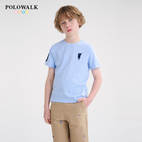 POLOWALK 童装新品春秋舒适休闲透气圆领T恤短袖B44W422F1101