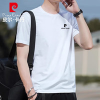 皮尔·卡丹 男士圆领短袖T恤 白色 M