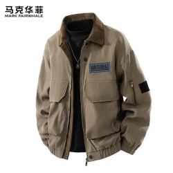马克华菲（MARK FAIRWHALE）外套男春秋季美式巴恩风工装夹克男士休闲宽松春秋装上衣服男装