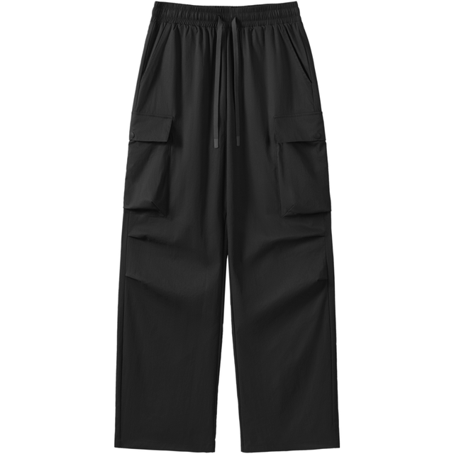 gxgjeans 【26夏新品】 美式立体大口袋工装休闲长裤伞兵裤 黑色