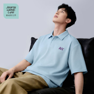 JEANSWEST LIFE 无界华夫格翻领宽松短袖POLO衫 男