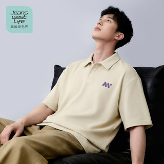 JEANSWEST LIFE 无界华夫格翻领POLO衫 白色 M