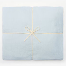 無印良品 MUJI 凉柔 床垫罩床笠 蓝色 加大双人床用 180×200×18～28cm床垫用