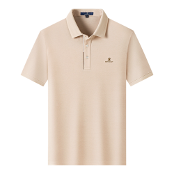 梦特娇 7A抗菌桑蚕丝 浅卡其 2XL 男士POLO衫