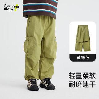 咕噜日记 软壳工装 黄绿色 150cm 儿童长裤