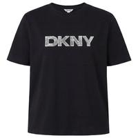DKNY 纯棉珠片绣花圆领短袖T恤