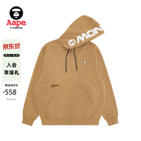Aape 男装春季小标徽章拉链连帽卫衣 C358XXP
