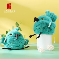 三星堆博物馆 文创神鸟啾啾青铜啾鸟玩偶挂件挂饰纪念品 宇青铜啾毛绒玩偶-绿