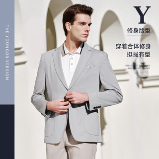 雅戈尔 VXXB210238ELY 针织凉感防晒 浅灰色 170/92A 男士西服