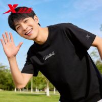特步 男款运动T恤 圆领短袖