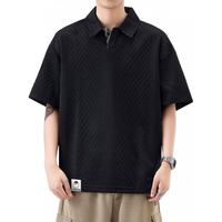 :CHOCOOLATE 肌理感 男士POLO衫 5XL  黑色