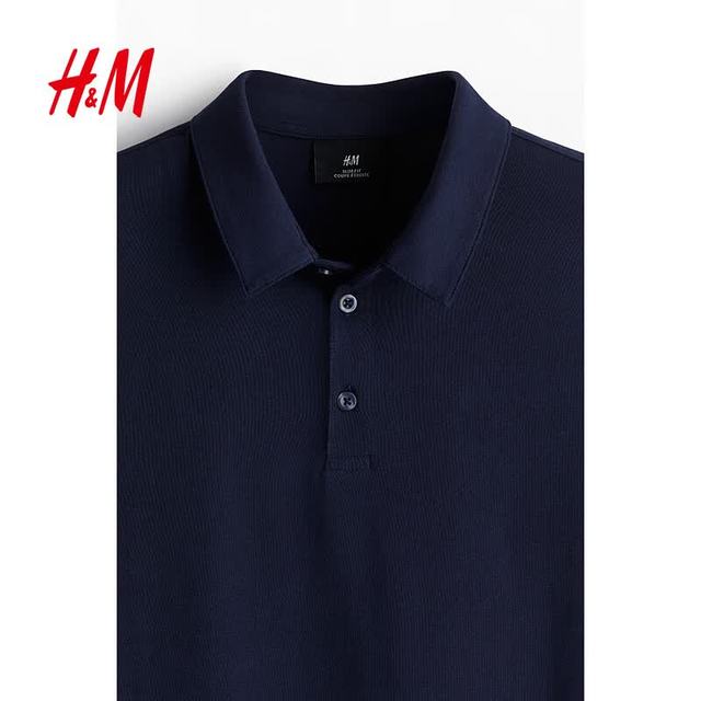 H&M 薄款 男士Polo衫 XL 180/116 海军蓝