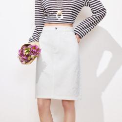 VERO MODA 26夏新品纯棉牛仔口袋A字短裙温柔时尚百搭半身裙