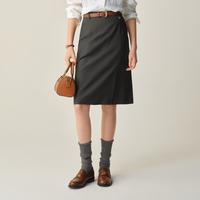 E·LAND 衣恋 E.LAND Eland衣恋半身裙女简约舒适开衩通勤直筒裙夏季款