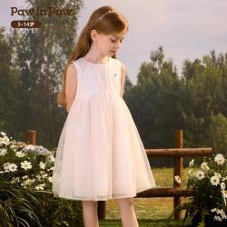 Paw in Paw Paw in  Paw 卡通小熊童装26年春夏季新款女童儿童蝴蝶结公主连衣裙