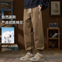 大嘴猴 潮牌工装休闲裤男夏季宽松百搭哈伦裤束脚运动裤