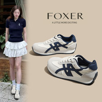 FOXER 阿甘鞋女款2026新款春季德训鞋透气时尚显高百搭休闲鞋