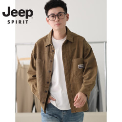 JEEP SPIRIT JEEPSPIRIT吉普工装外套男士秋冬宽松日系复古休闲加绒翻领夹克